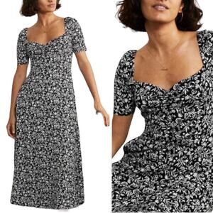 Boden Black and White Floral Maxi Dress